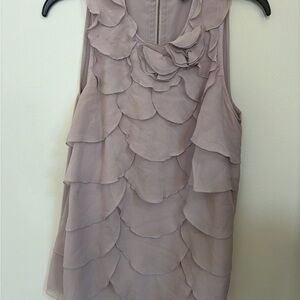 Ann Taylor Dusty Mauve Layered Chiffon Shell